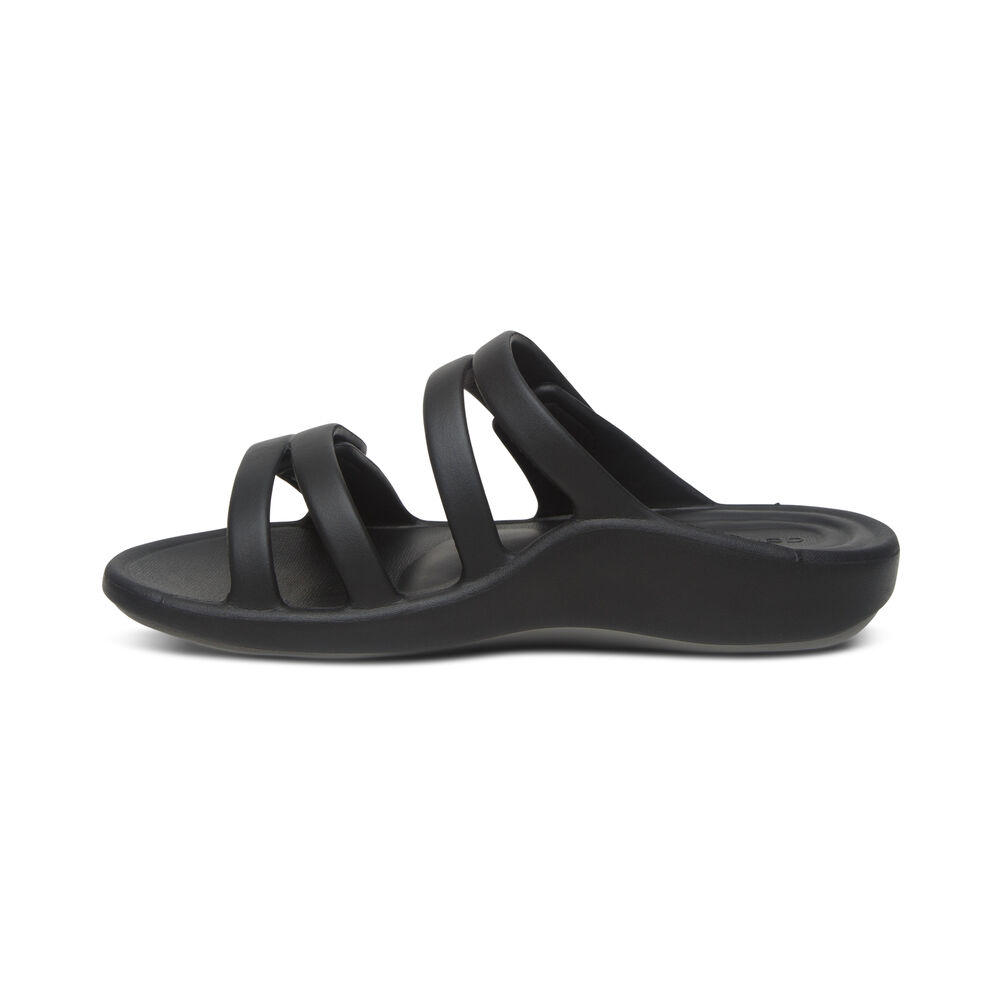 Aetrex Women's Janey Sport Water-Friendly Sandals - Black | USA PJYBFMI